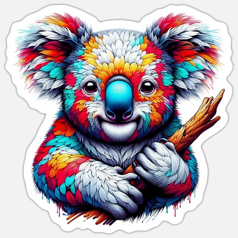 Koala - Sticker taille S (10 x 10 cm) - blanc mat
