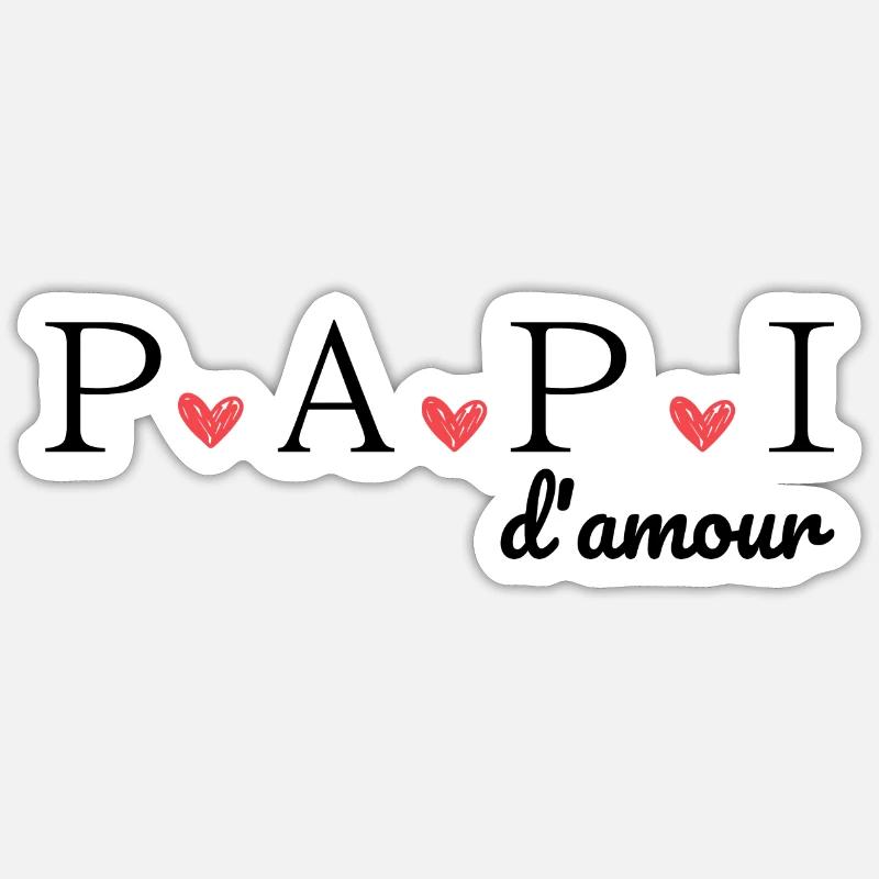 Papi d'amour Sticker taille S (10 x 10 cm)
