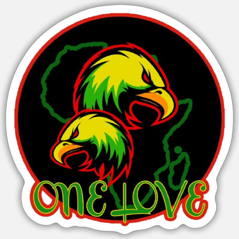 Reggae - Sticker taille S (10 x 10 cm) - blanc mat