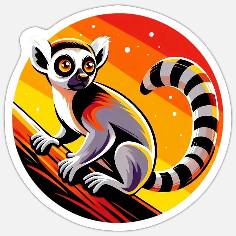 Lemur - Sticker size S (10 x 10 cm) - white matte
