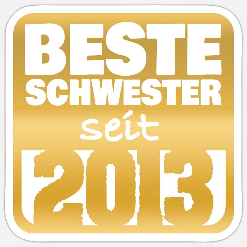 Geburt 2013 - Sticker Größe S (10 x 10 cm) - Mattweiß