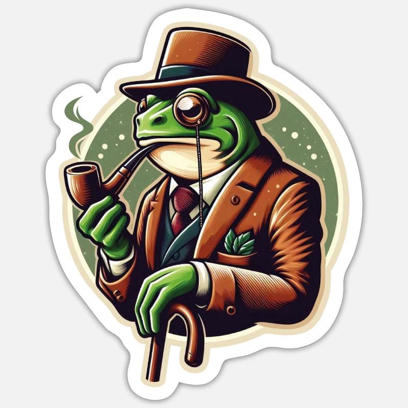 PAPI GRENOUILLE - Sticker taille S (10 x 10 cm) - blanc mat