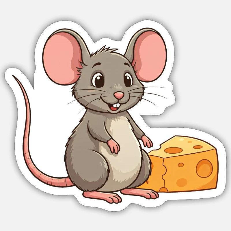 Mouse - Sticker size S (10 x 10 cm) - white matte