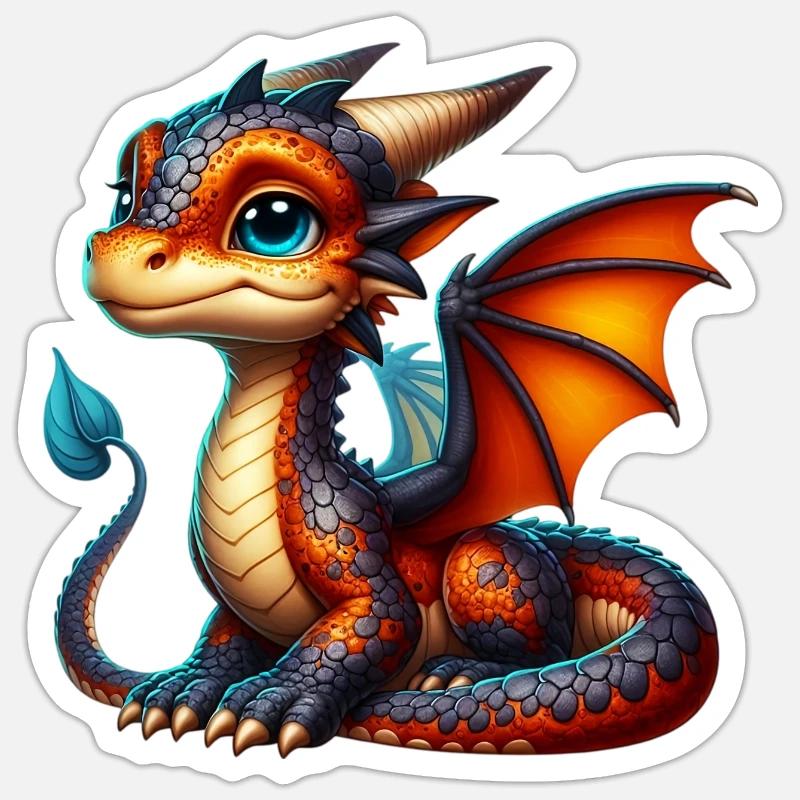 Dragon - Sticker taille S (10 x 10 cm) - blanc mat