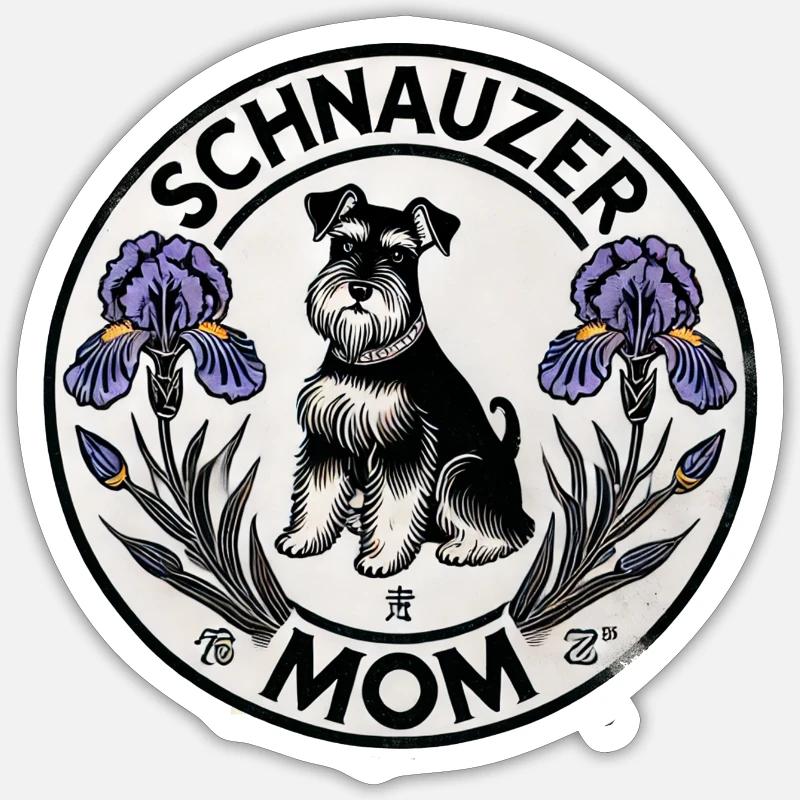 Maman Schnauzer Sticker taille S (10 x 10 cm)