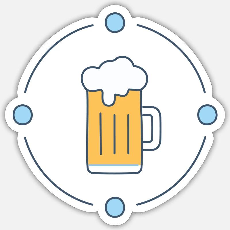 La bière, c’est bien ! - Sticker taille S (10 x 10 cm) - blanc mat