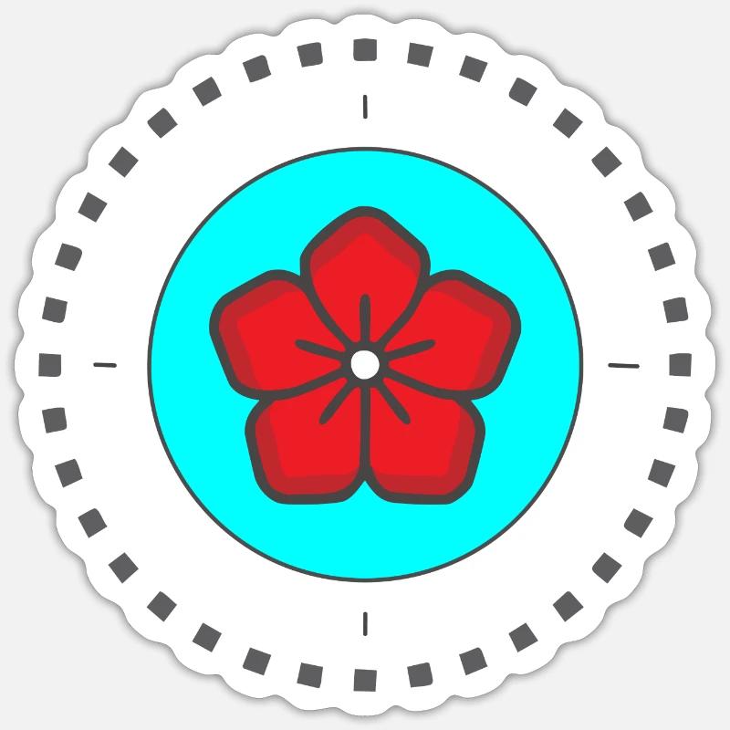 Simple hibiscus Sticker size S (10 x 10 cm)