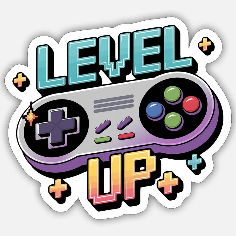 Level Up – Gaming Controller Sticker size S (10 x 10 cm)