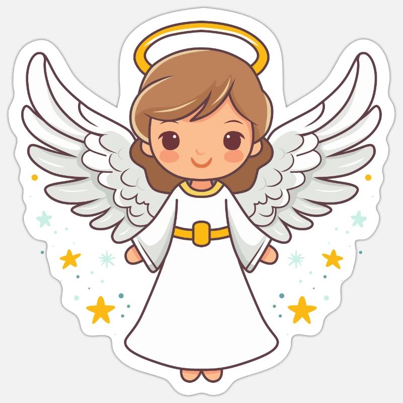 Engel passend zu Weihnachten - Sticker Größe S (10 x 10 cm) - Mattweiß