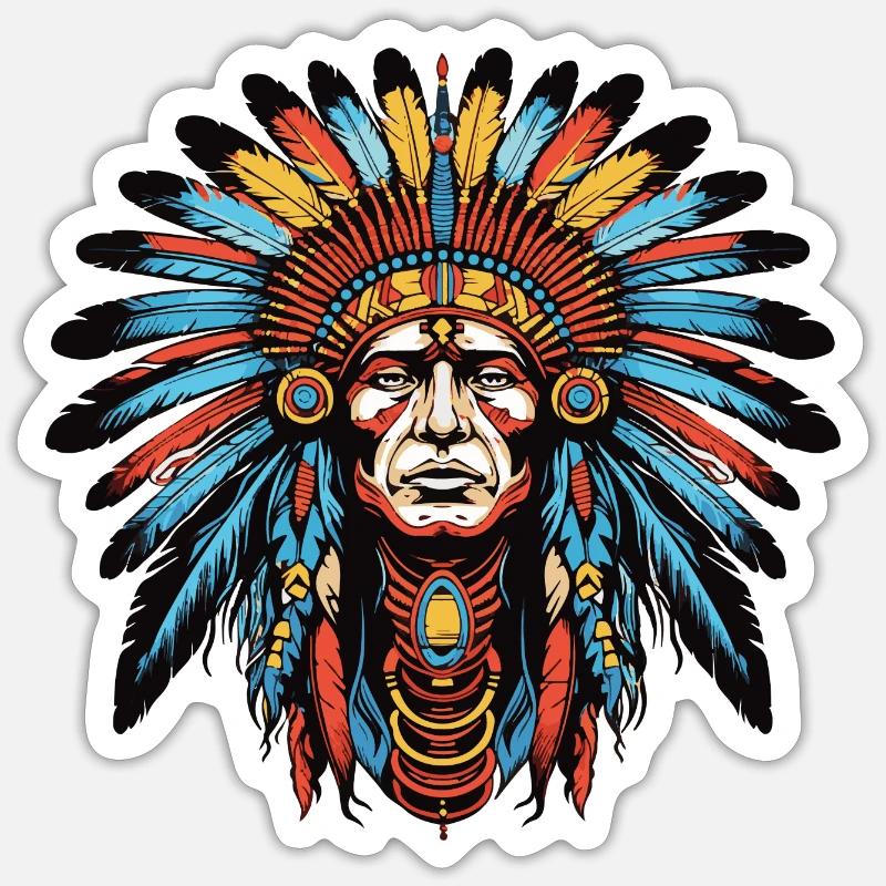 Indien - Sticker taille S (10 x 10 cm) - blanc mat
