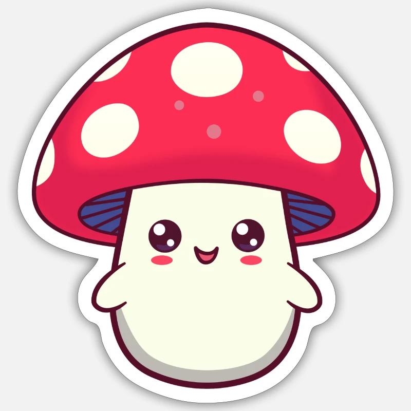Toadstool Sweet Laugh Mushroom - Sticker size S (10 x 10 cm) - white matte