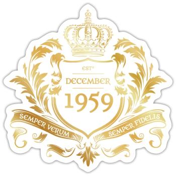 65e anniversaire Semper Verum - Créé 12/1959 - Sticker taille S (10 x 10 cm) - blanc mat - Devant