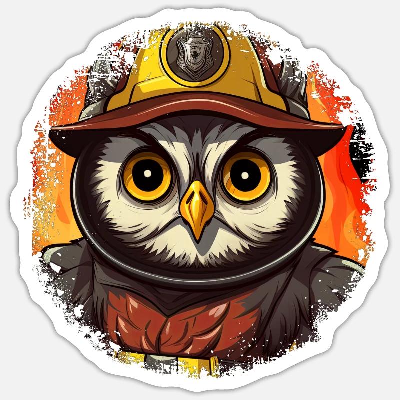 Fire Brigade Eulen Sticker size S (10 x 10 cm)