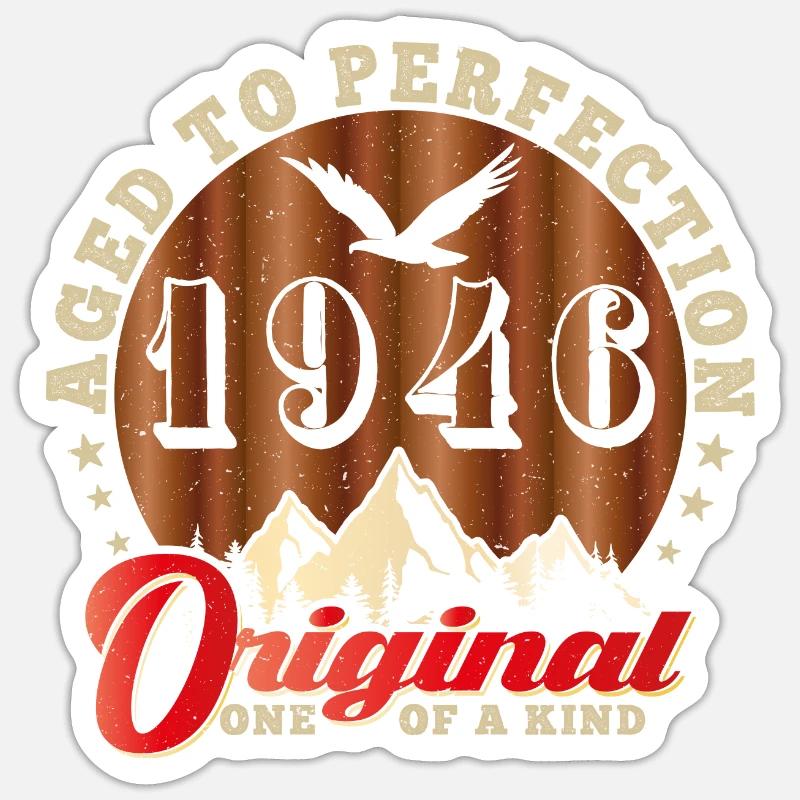 Anniversaire emblématique de 1946 - Sticker taille S (10 x 10 cm) - blanc mat