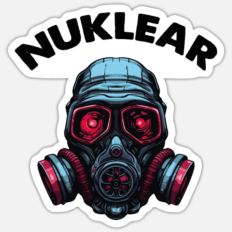 Gas mask - Sticker size S (10 x 10 cm) - white matte