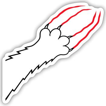 Cats, Claws, Paws, Paws, Claws, Scratches, Stripes - Sticker size S (10 x 10 cm) - white matte - Front