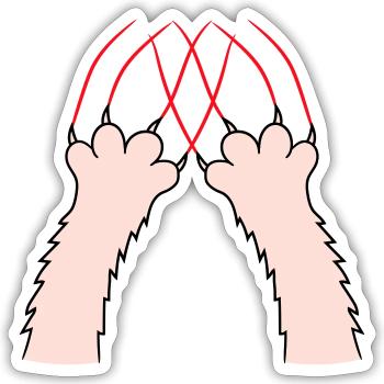 Cats, Claws, Paws, Paws, Claws, Scratches, Stripes - Sticker size S (10 x 10 cm) - white matte - Front