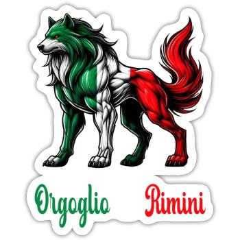 The pride of Rimini Italy flag - Sticker size S (10 x 10 cm) - white matte - Front