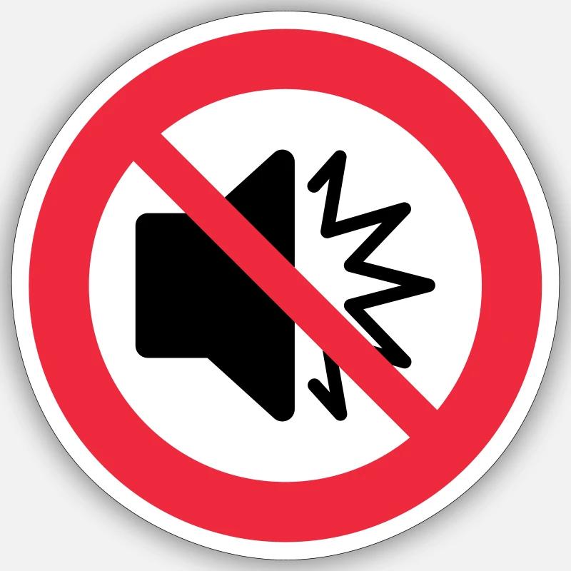 Transparent : Pas de bruits forts - silence - autisme Sticker taille S (10 x 10 cm)
