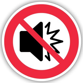 No sound - silent - mute - do not disturb - autism - Sticker size S (10 x 10 cm) - white matte - Front