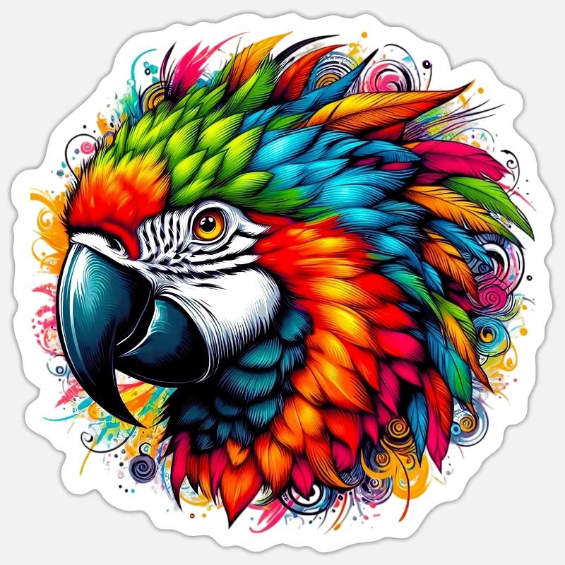 Parrot - Sticker size S (10 x 10 cm) - white matte
