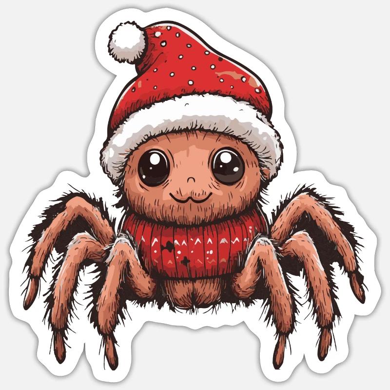 Tarantula Christmas Comic - Sticker size S (10 x 10 cm) - white matte