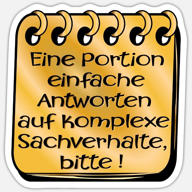 KOMPLEXE SACHVERHALTE - Sticker Größe S (10 x 10 cm) - Mattweiß