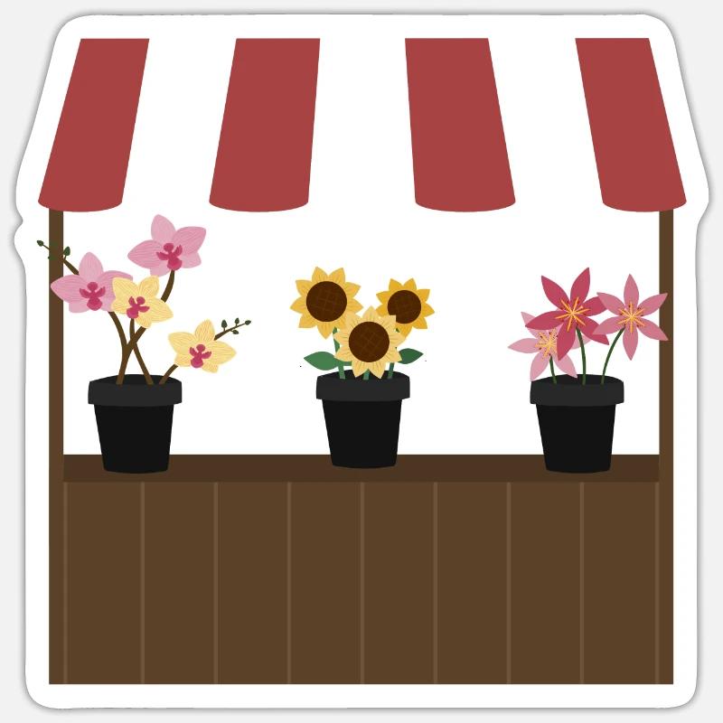 Support de fleurs Sticker taille S (10 x 10 cm)