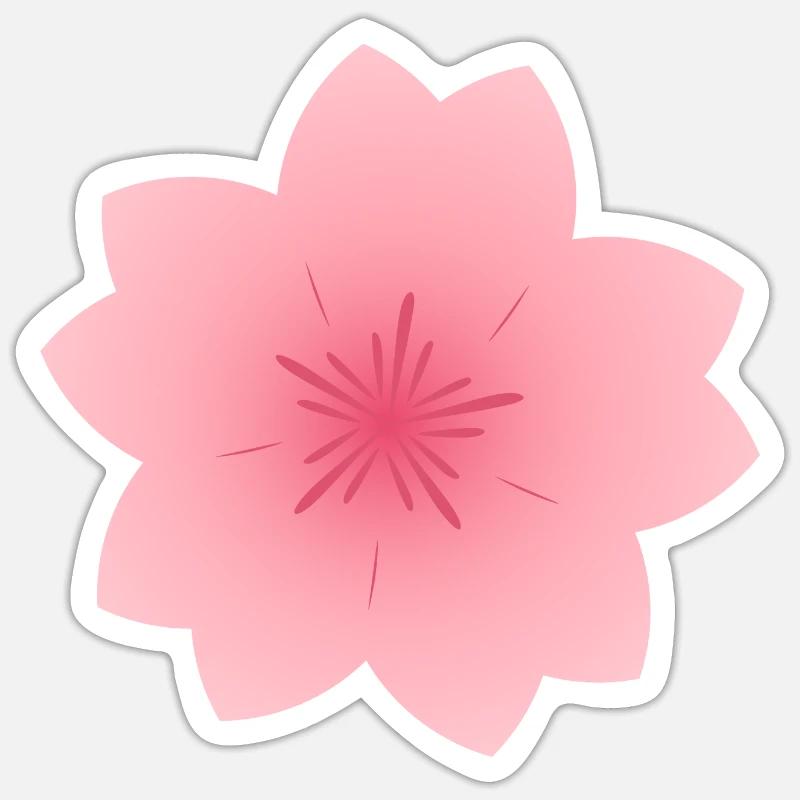 Sakura - Sticker taille S (10 x 10 cm) - blanc mat