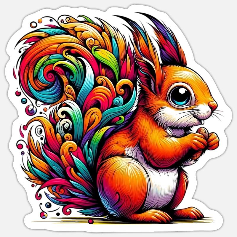 Squirrel - Sticker size S (10 x 10 cm) - white matte