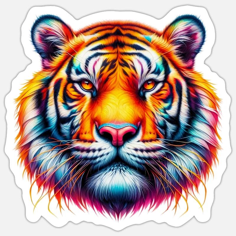 Tiger - Sticker size S (10 x 10 cm) - white matte