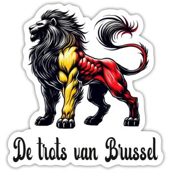 Brüssel Löwen Flaggen Design - Sticker Größe S (10 x 10 cm) - Mattweiß - Vorne