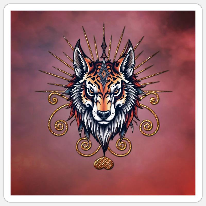 Stunning Wolf Head - Sticker size S (10 x 10 cm) - white matte