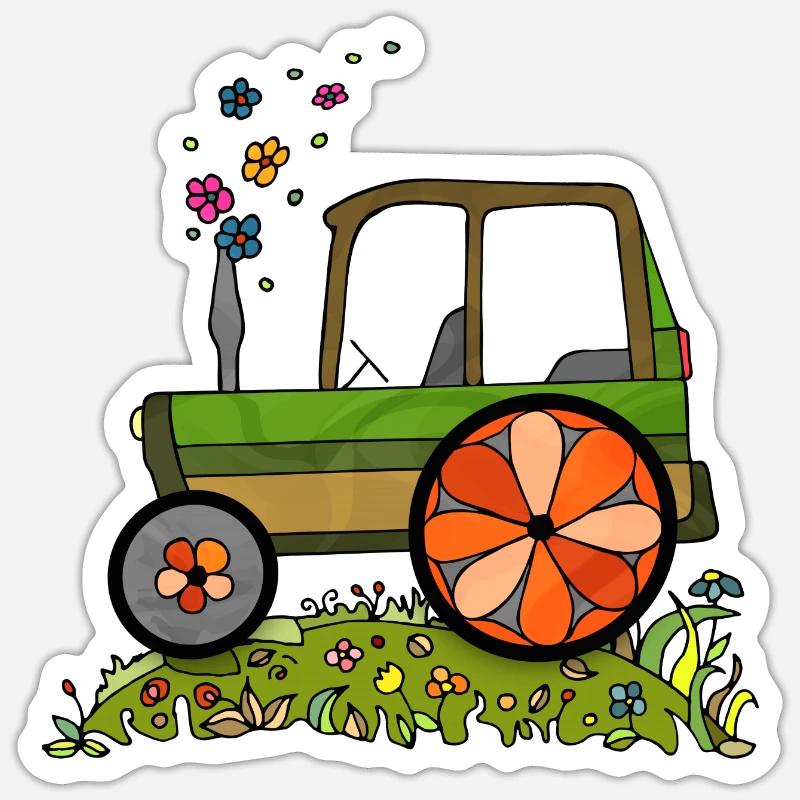 Tractor - Sticker size S (10 x 10 cm) - white matte
