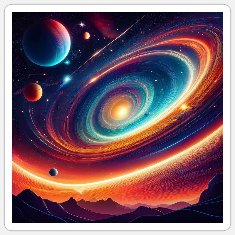 Vibrant Cosmic Exploration - Sticker size S (10 x 10 cm) - white matte