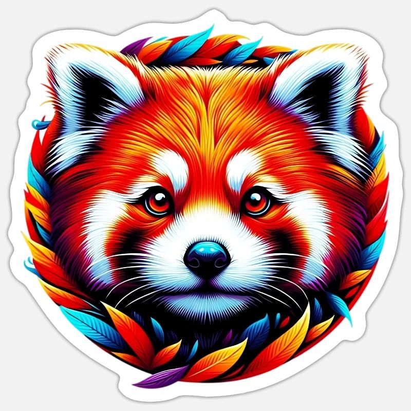 Petit panda - Sticker taille S (10 x 10 cm) - blanc mat