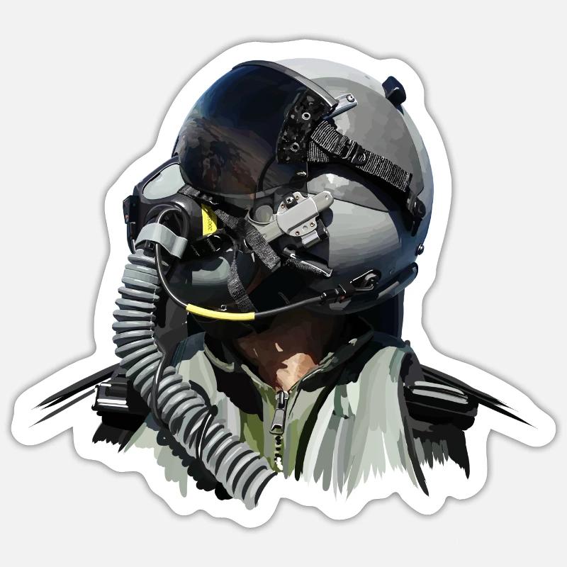 Jet Pilot - Sticker size S (10 x 10 cm) - white matte