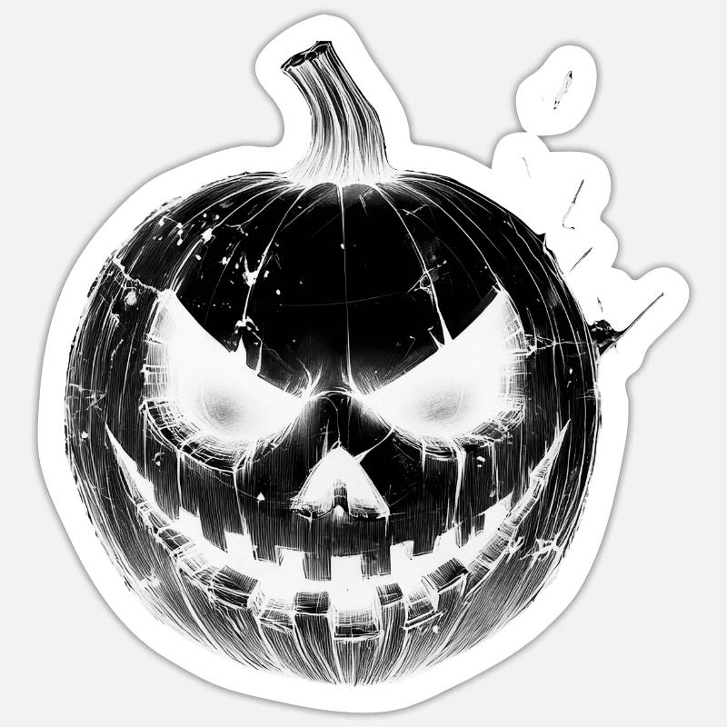 Frissons garantis - Citrouille d'Halloween - Sticker taille S (10 x 10 cm) - blanc mat