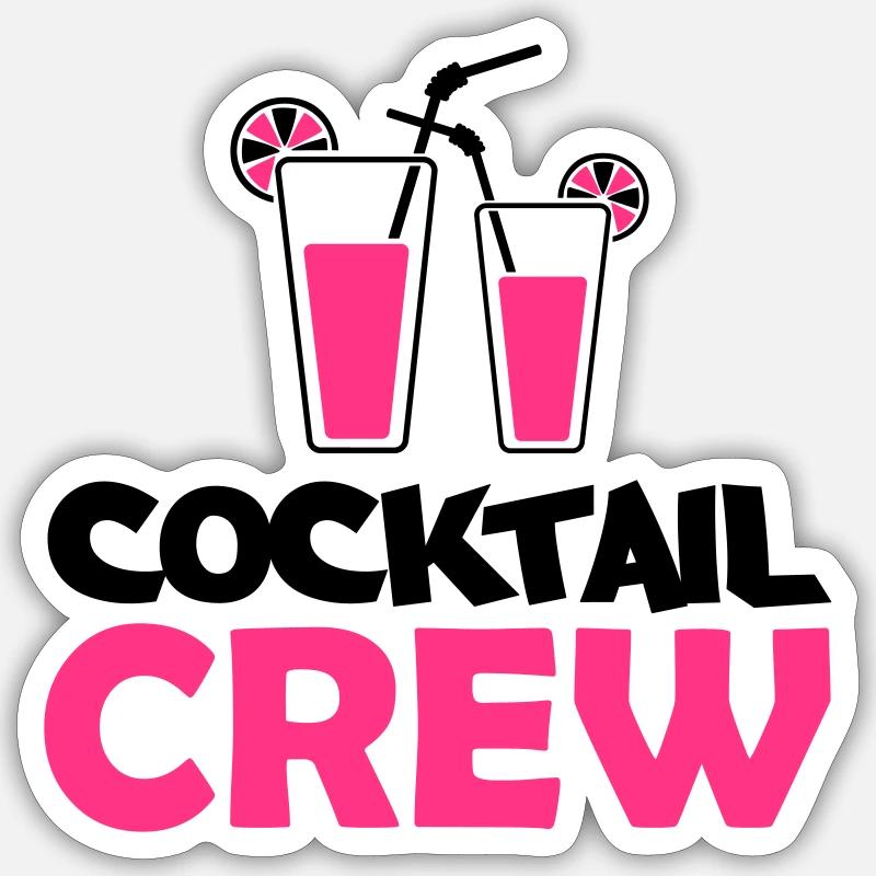 Équipe de cocktail - Sticker taille S (10 x 10 cm) - blanc mat