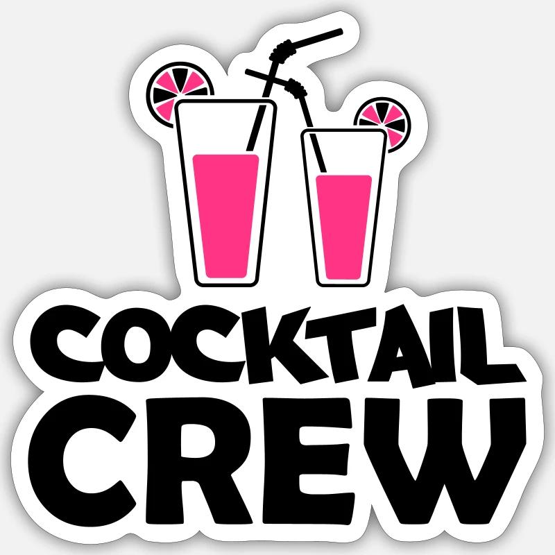 Équipe de cocktail - Sticker taille S (10 x 10 cm) - blanc mat
