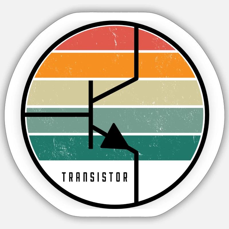 Transistor - Sticker size S (10 x 10 cm) - white matte