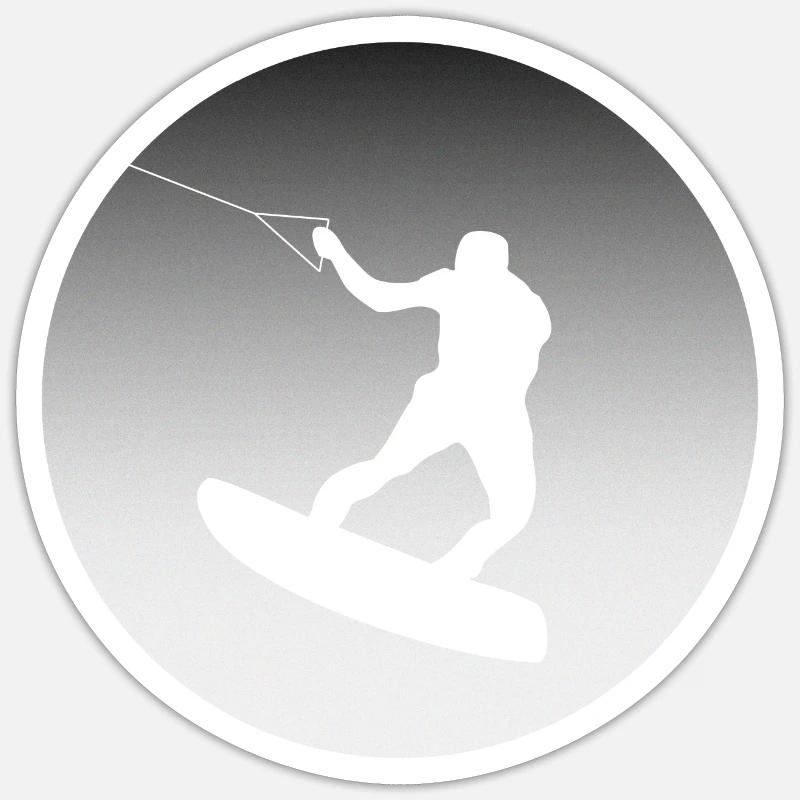 Wakeboarder Silhouette - Sticker Größe S (10 x 10 cm) - Mattweiß