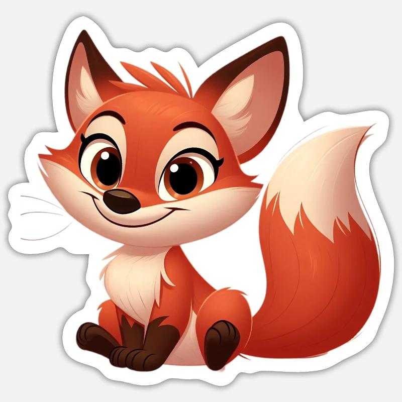 Fuchs - Sticker Größe S (10 x 10 cm) - Mattweiß
