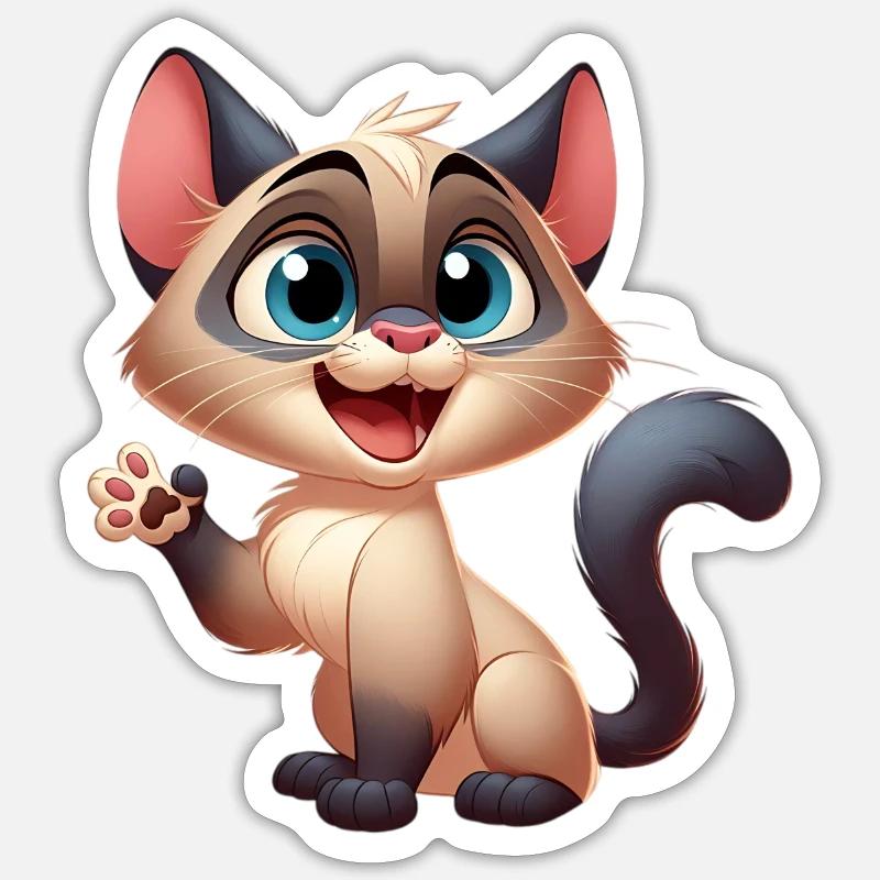 Siamese 13 - Sticker size S (10 x 10 cm) - white matte