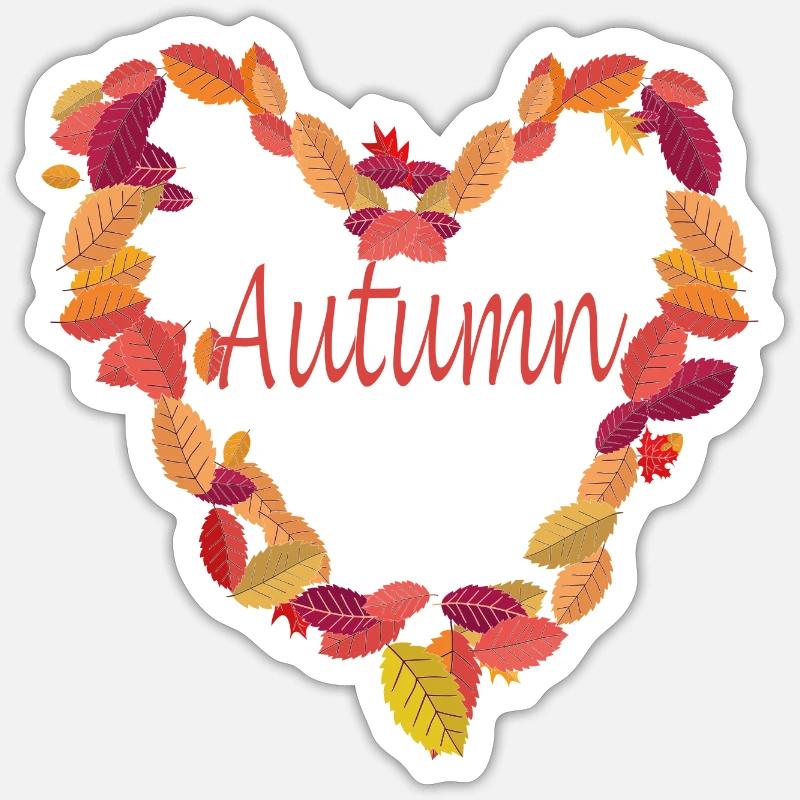 ICH LIEBE HERBST 2 2024 - Sticker Größe S (10 x 10 cm) - Mattweiß