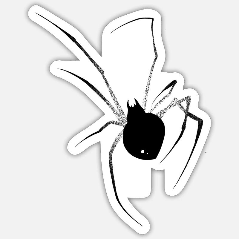 Black widow dotwork - Sticker size S (10 x 10 cm) - white matte