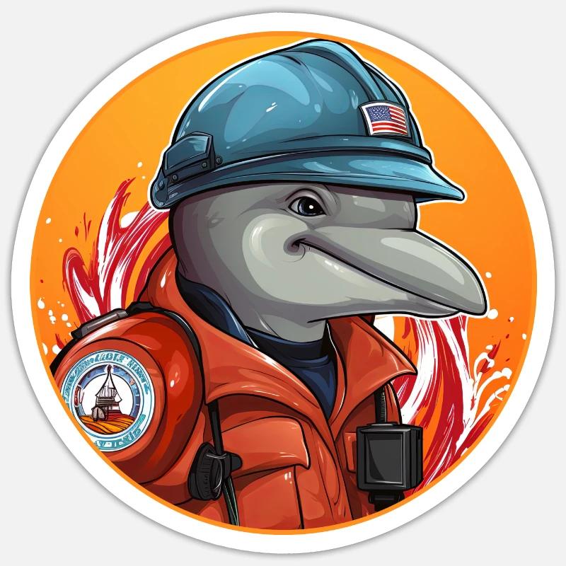 Brigade de pompiers Dolphin Sticker taille S (10 x 10 cm)