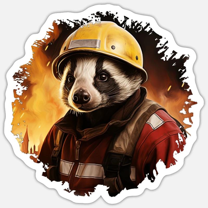 Dachse Fire Brigade - Sticker size S (10 x 10 cm) - white matte