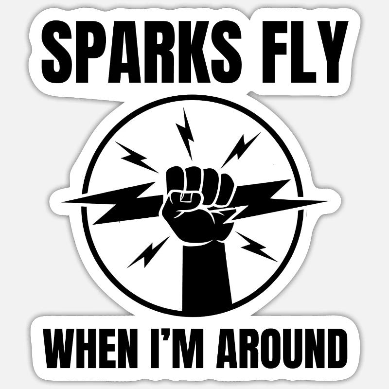 Electrician Lineman Electrical Technician Engineer Sticker size S (10 x 10 cm)