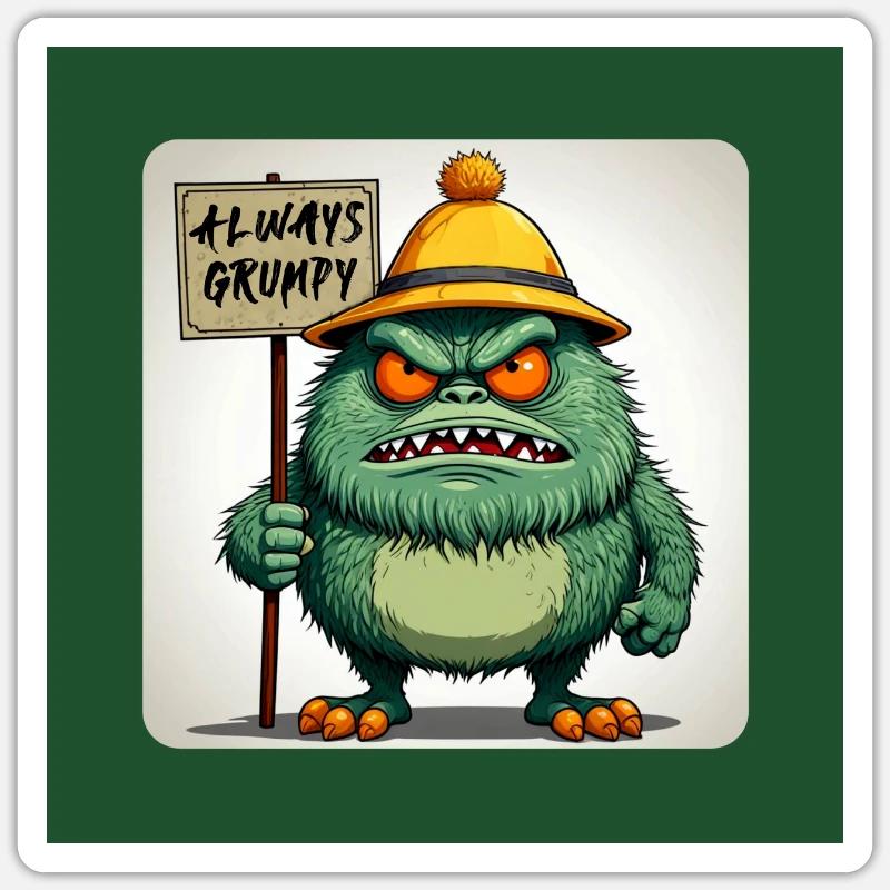 Bad-tempered and grumpy little man Sticker size S (10 x 10 cm)